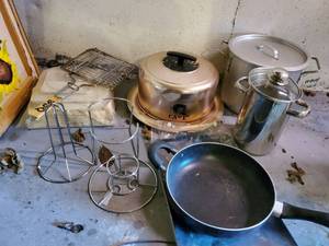 lot 12016 image: Lot of Stainless Steel Kitchen Supplies