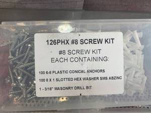 lot 1027 image: #8 126 piece Screw Kit WMasonry Bit