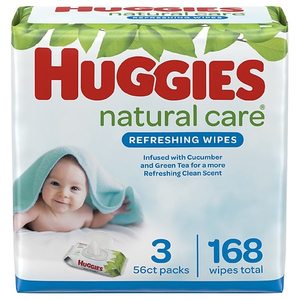 lot 1397 image: Huggies Natural Care Refreshing Baby Wipes, 3 Flip-Top Packs (168 Wipes Total)