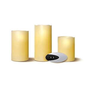 lot 1405 image: Order Home Collection 3-piece Flameless Candle Set