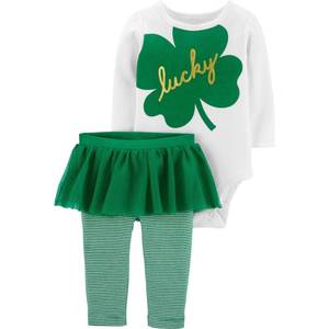 lot 1463 image: Carters Baby Girls 2-Pc. Lucky Bodysuit & Tutu Leggings Set