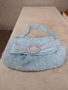lot 1561 image: light blue furry bag
