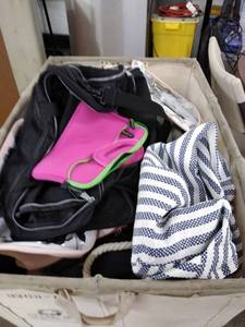 lot 1575 image: cart of jackets coats bags purses cart not included bring your own bags