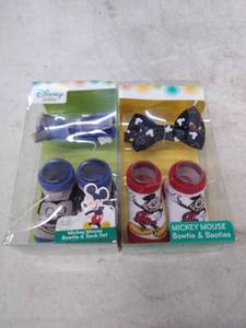 lot 1580 image: Disney Mickey Mouse Bow Tie And Bootie Socks Baby Boy 0 To 12 Months 2 pc