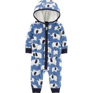 lot 1590 image: Carters Baby Boys Hooded Fleece Elephant Jumpsuit