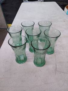 lot 1593 image: coca cola glasses 7 pc