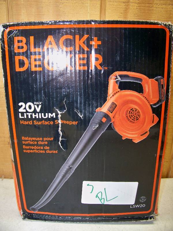 lot 1012 image: Black & Decker 20V Lithium Hard Surface Sweeper