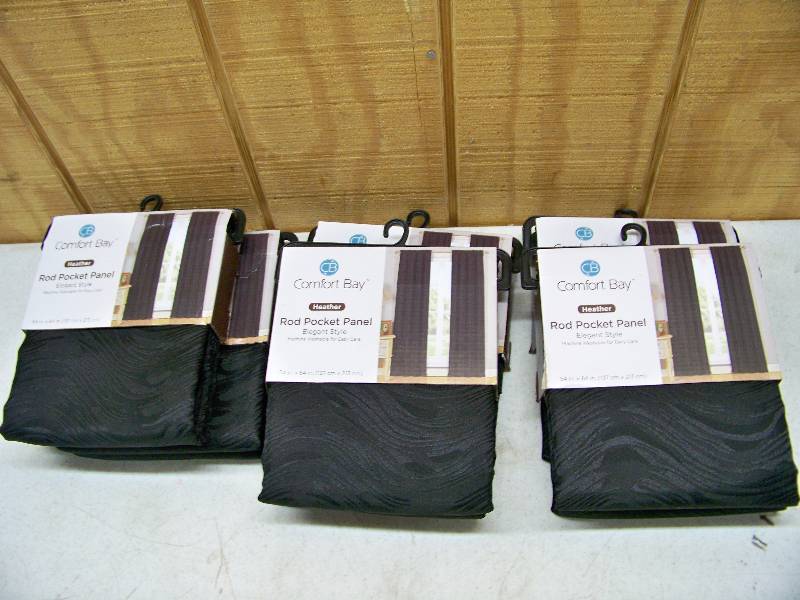 lot 1019 image: Lot of 6 Comfort Bay Rod Pocket Panels