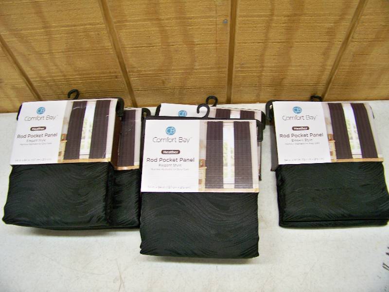 lot 1020 image: Lot of 5 Comfort Bay Rod Pocket Panels