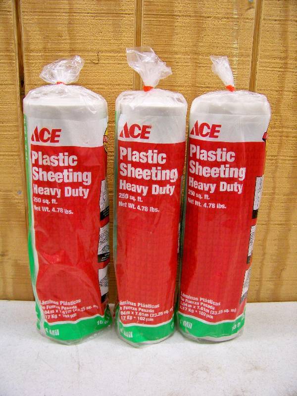 lot 1030 image: 3 Rolls Ace Heavy Duty Plastic Sheeting