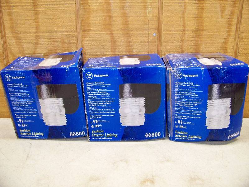 lot 1093 image: 3 Westinghouse Fashion Exterior Fixtures