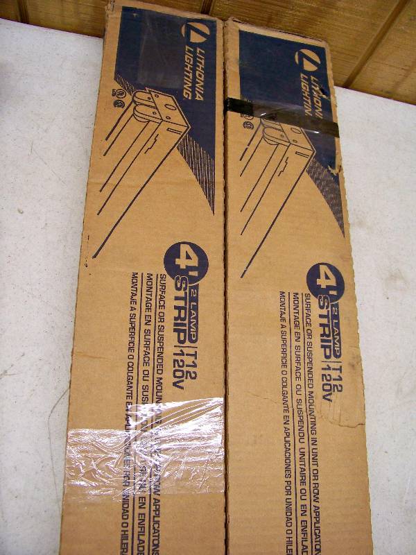 lot 1102 image: 2 Lithonia 2 Lamp Strip Fixtures