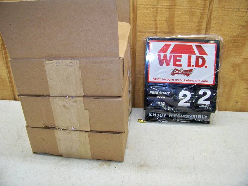 lot 1159 image: 6 Budweiser We I.D. Age Calendars