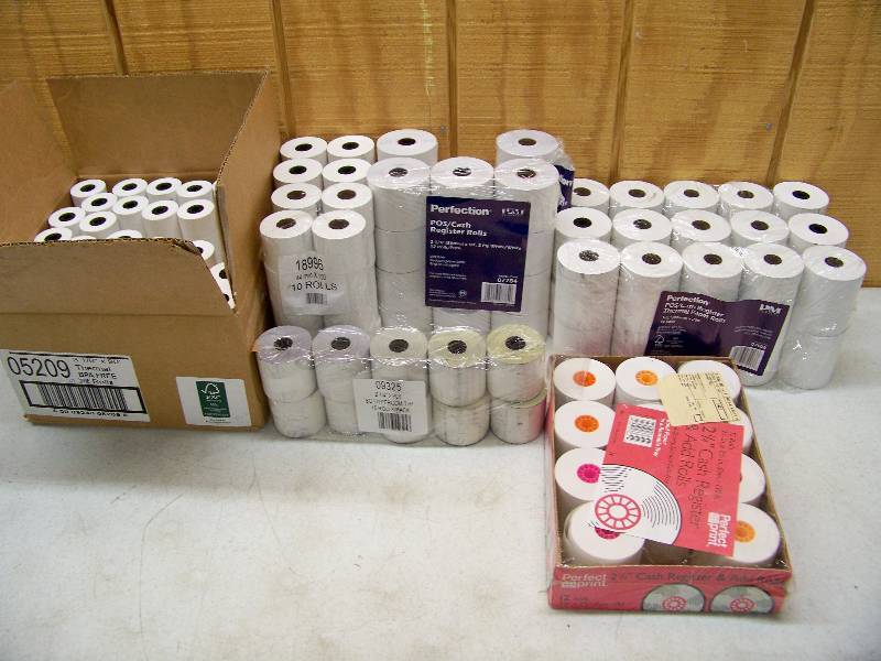 lot 1163 image: Huge lLot of Cash Register Adding Machine Tape Rolls