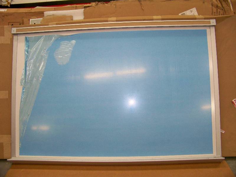 lot 1244 image: Claridge 48 x 72 Dry Erase Board with Corkboard Strip Aluminum Frame