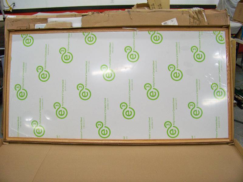 lot 1245 image: Aarco 4 x 8 Dry Erase Board Oak Frame
