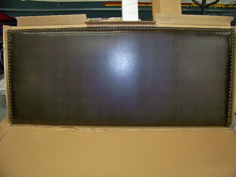 lot 1253 image: King Size Leather Headboard