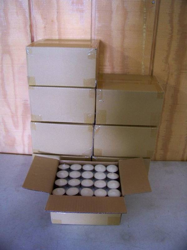 lot 1195 image: 8 Boxes of 100 Unscented Tea Light Candles