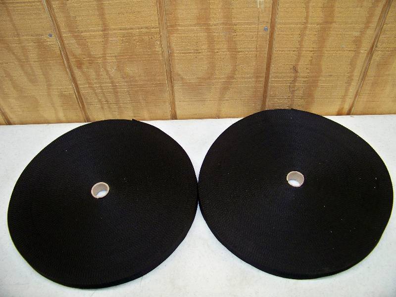 lot 1114 image: 2 Rolls Black Nylon Webbing
