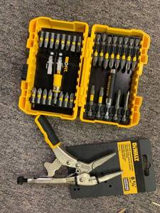 lot 925 image: LOT DEWALT MAXFIT Driving Bit Set (30-Piece Set) & Long Nose Locking Pliers