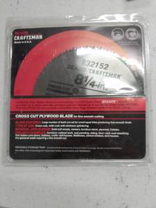 lot 2834 image: NEW Craftsman 8 14 cross cut plywood blade