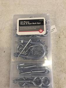 lot 1780 image: 50 pc Hook and eye Bolt set