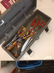 lot 6517 image: Tool box with tools Proto snap ring pliers