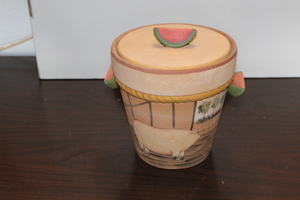 lot 9657 image: Unique Handpainted Cookie Jar