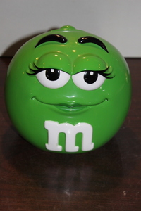 lot 9696 image: Green M & M Cookie Jar