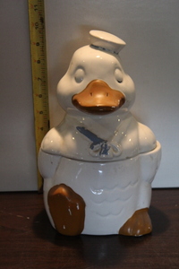 lot 9751 image: Vintage White Duck in Sailor Suit Cookie Jar