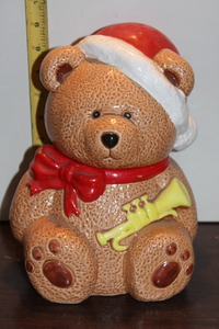 lot 9760 image: Christmas Teddy Bear Cookie Jar