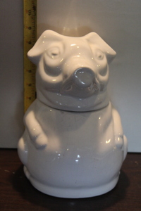 lot 9762 image: Vintage White Pig Cookie Jar