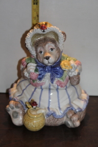 lot 9815 image: Victorian Bear with Honey Jar Cookie Jar