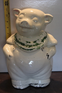 lot 9890 image: Antique Pig Cookie Jar