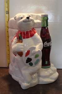 lot 9942 image: Coca-Cola Polar Bear Cookie Jar