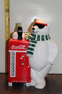 lot 9945 image: 1997 Coca-Cola Polar Bear Cookie Jar