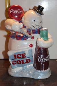 lot 9954 image: Coca-Cola Snowman Cookie Jar