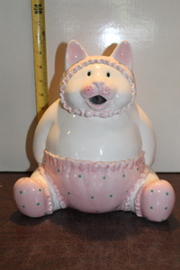 lot 9962 image: Clay Art Baby Cat Cookie Jar