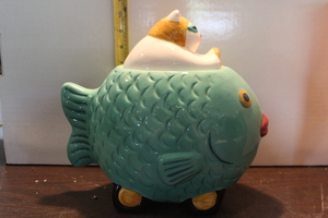 lot 9963 image: Clay Art Fish Mobile Cookie Jar