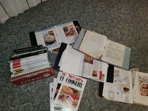 lot 1011 image: Cook Books. Rachel Rays Magazines, Good Housekeeping, McCalls Cookery, and 4...3 Ring Notebooks with Recipes from Assorted Magazines