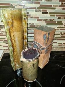 lot 1015 image: Pottery. 3 pcs. Vases. Hand Made by Judy Dove