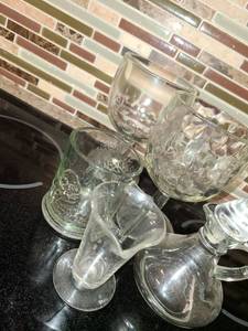 lot 1029 image: Bric N Brac. 2 Beer Mugs, Coffee Cup, Vinegar Holder, and Measuring Cup