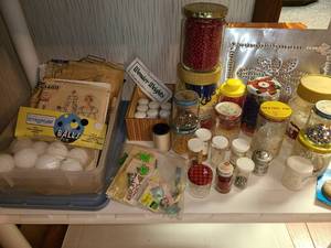 lot 1065 image: Miscellaneous Arts and Crafts. Beads, Patterns, Tin Punches, Pattern Weights, and Styrofoam Balls