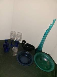 lot 1121 image: GLASS. Blue, Torquoise, and Black.