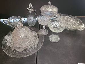 lot 1124 image: 12 Pcs. Cut Glass. Various Glass