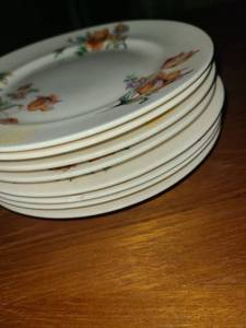 lot 1154 image: 8 pcs. Floral Plates. All the same FLOWERS