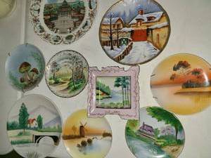 lot 1158 image: 9 pcs. Scenery Plates