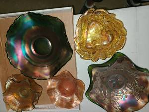lot 1166 image: 7 Pcs. CARNIVAL GLASS