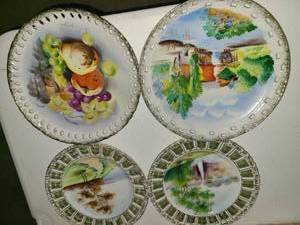lot 1168 image: 3 Scenery Plates and a Fruit Plate