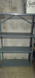lot 1176 image: Metal Shelf 59 x 36 x 18. Only shelf not contents on shelf.
